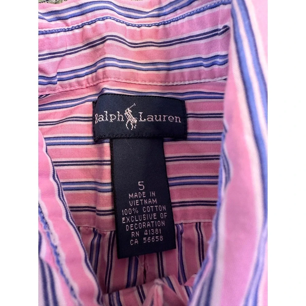 RALPH LAUREN Long Sleeve Preppy Button Down Shirts Bundle Plaid Stripes 5